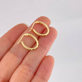 Candongas Mary Ovalada 1.2g / 3/4 in Oro Amarillo 18K
