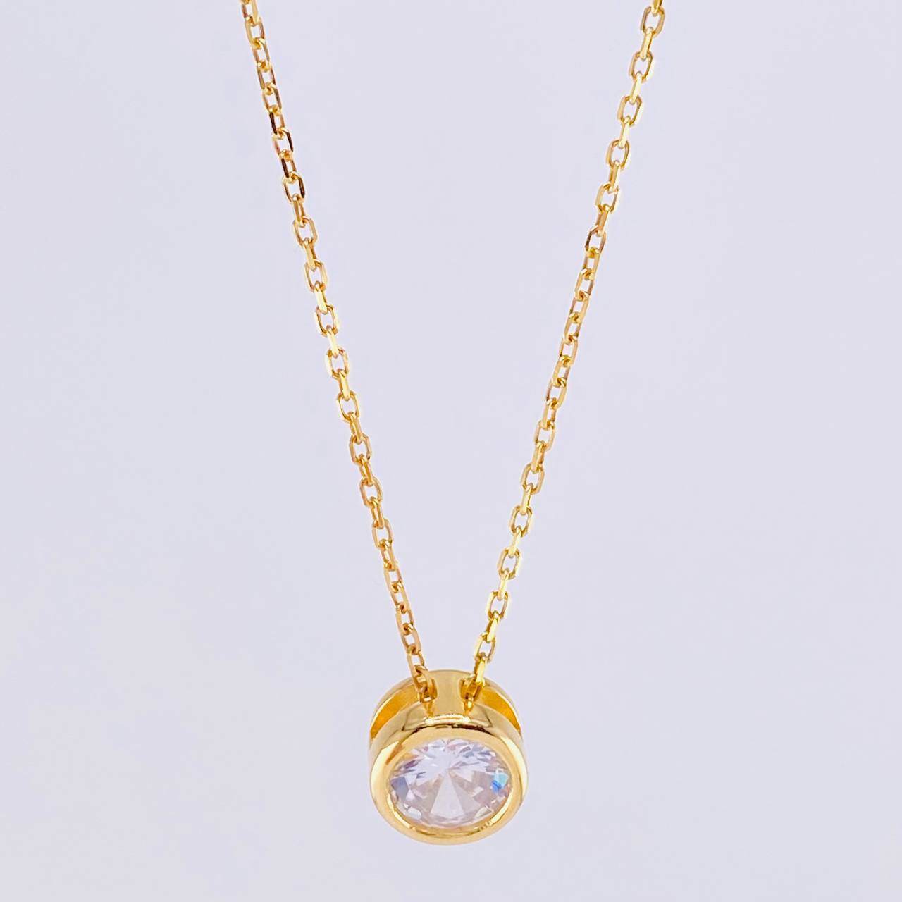 Classic Link Chain Circular Halo 3.2g / 18 in / 1.2mm Silver Vermeil 925