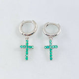 Hoop Earrings Cruz 2.9gr / 2.5cm Emeralds 40pts White Gold (Jewel)