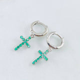 Hoop Earrings Cruz 2.9gr / 2.5cm Emeralds 40pts White Gold (Jewel)