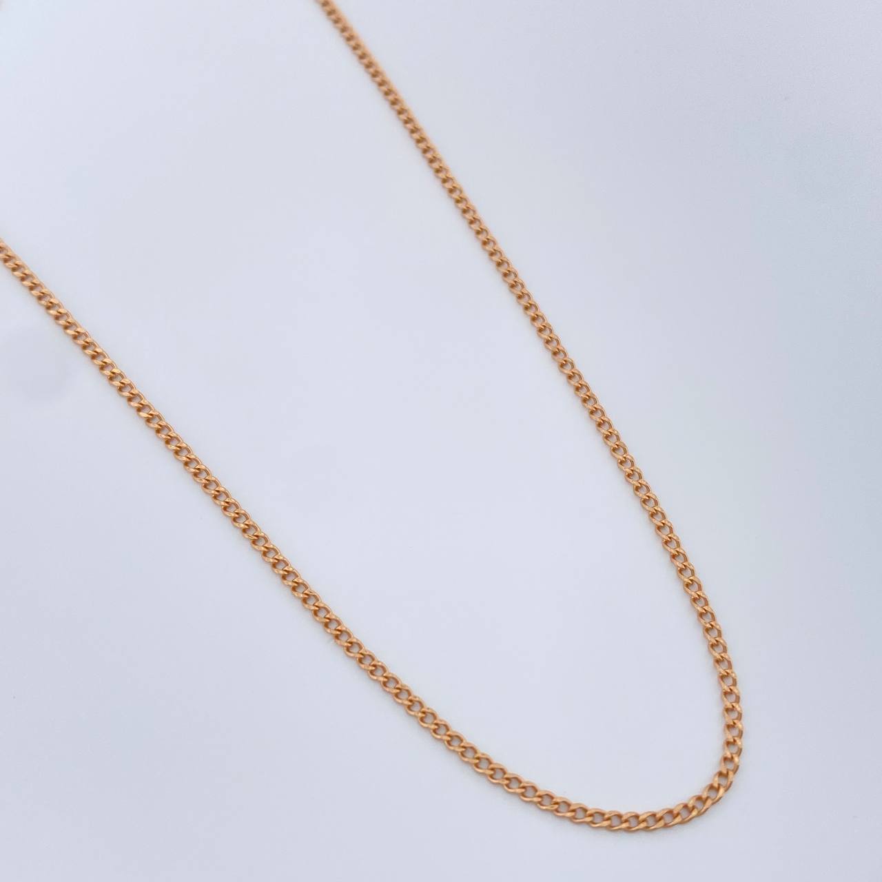 Cadena Mini Cubana 1.4gr / 23 1/2 in / 1mm Oro Rosa +1 18K $