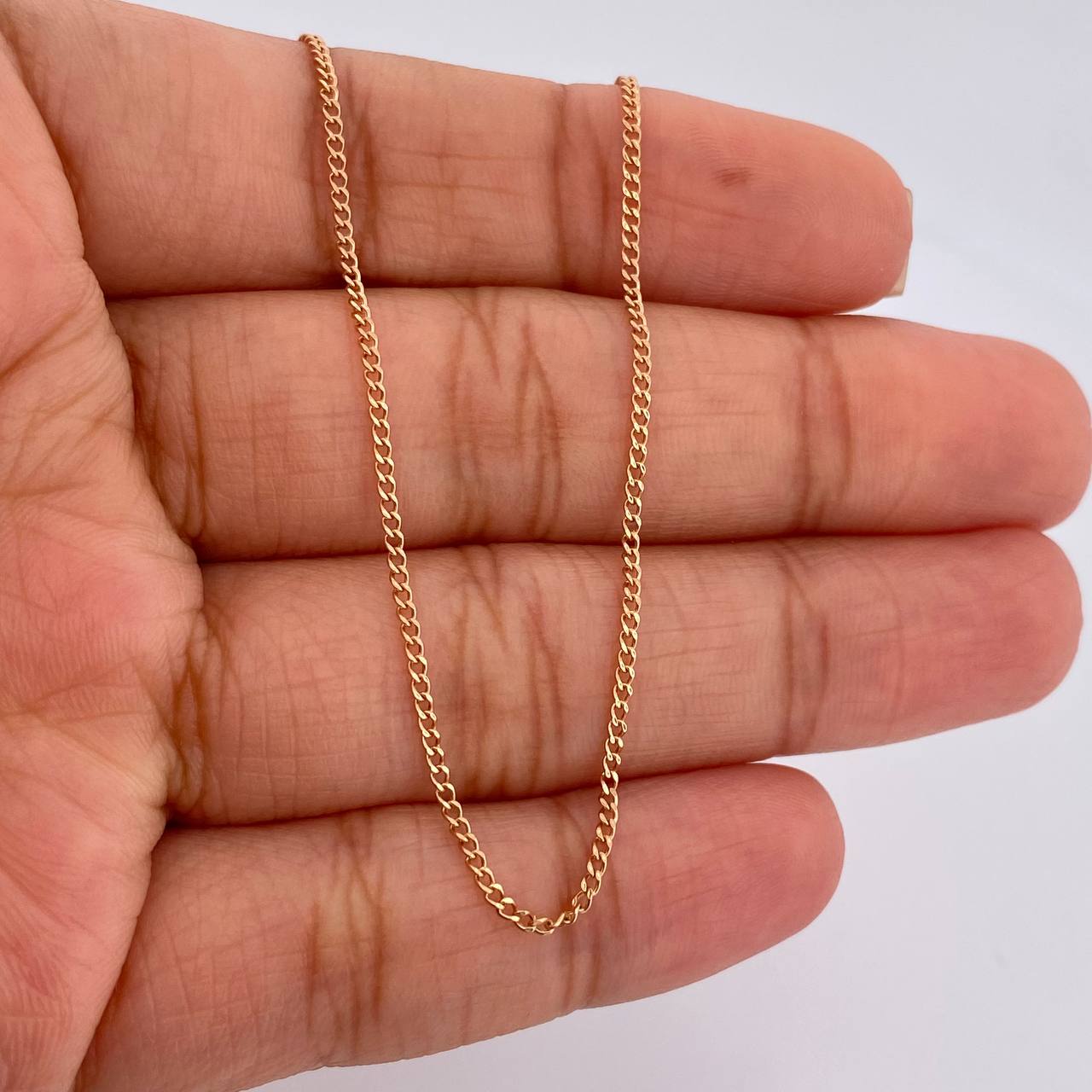 Cadena Mini Cubana 1.45gr / 23 1/2 in / 1mm Oro Rosa +1 18K $