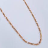 Cadena Figaro 1.4gr / 17 3/4 in / 2mm Oro Rosa +1 18K $