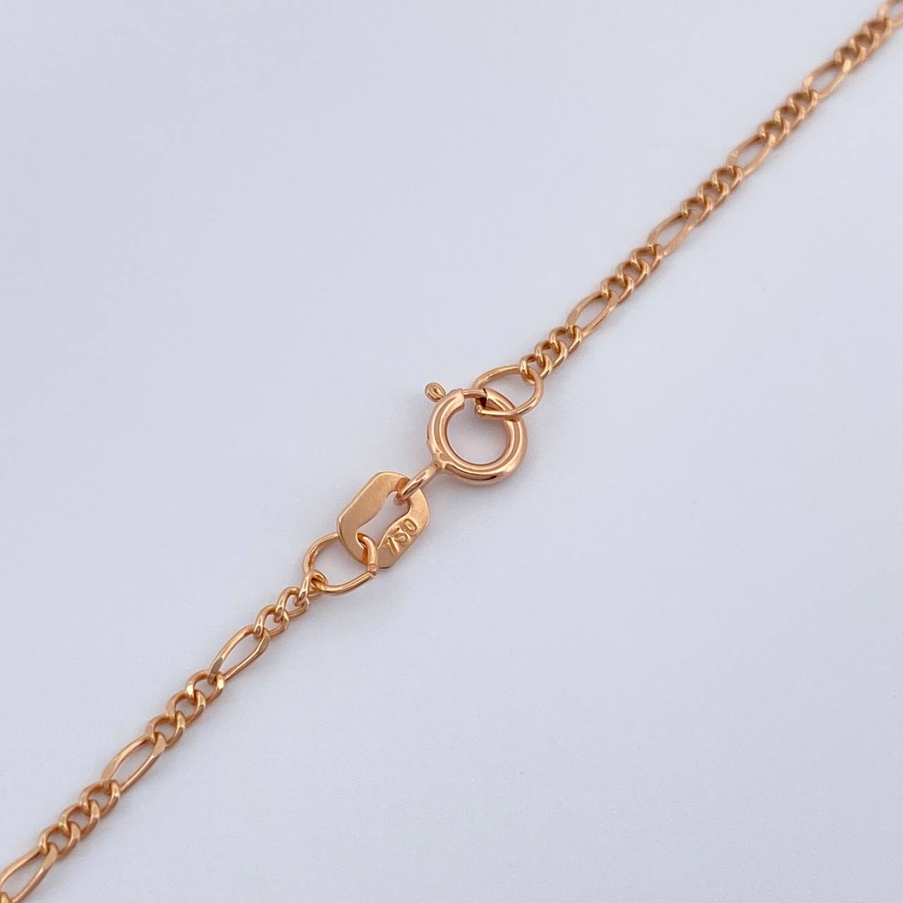 Cadena Figaro 1.4gr / 17 3/4 in / 1mm Oro Rosa +1 18K &