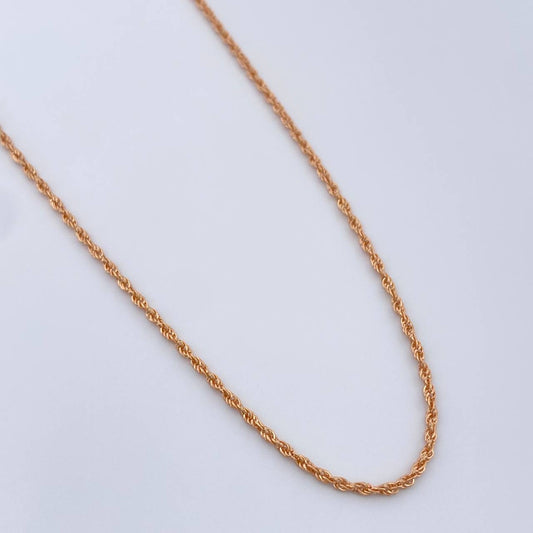 Cadena Lazo 0.9gr / 19 1/2 in / 1.18mm Oro Rosa +3 18K &