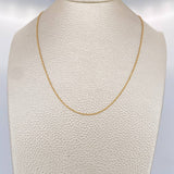 Cadena Aro Seguido 1.3gr / 18 in / 0.9mm Oro Amarillo +3 18K $