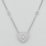Classic Link Chain Heart Diamonds 25Pts 8.75g / 16 in / 1.23mm 18K White Gold
