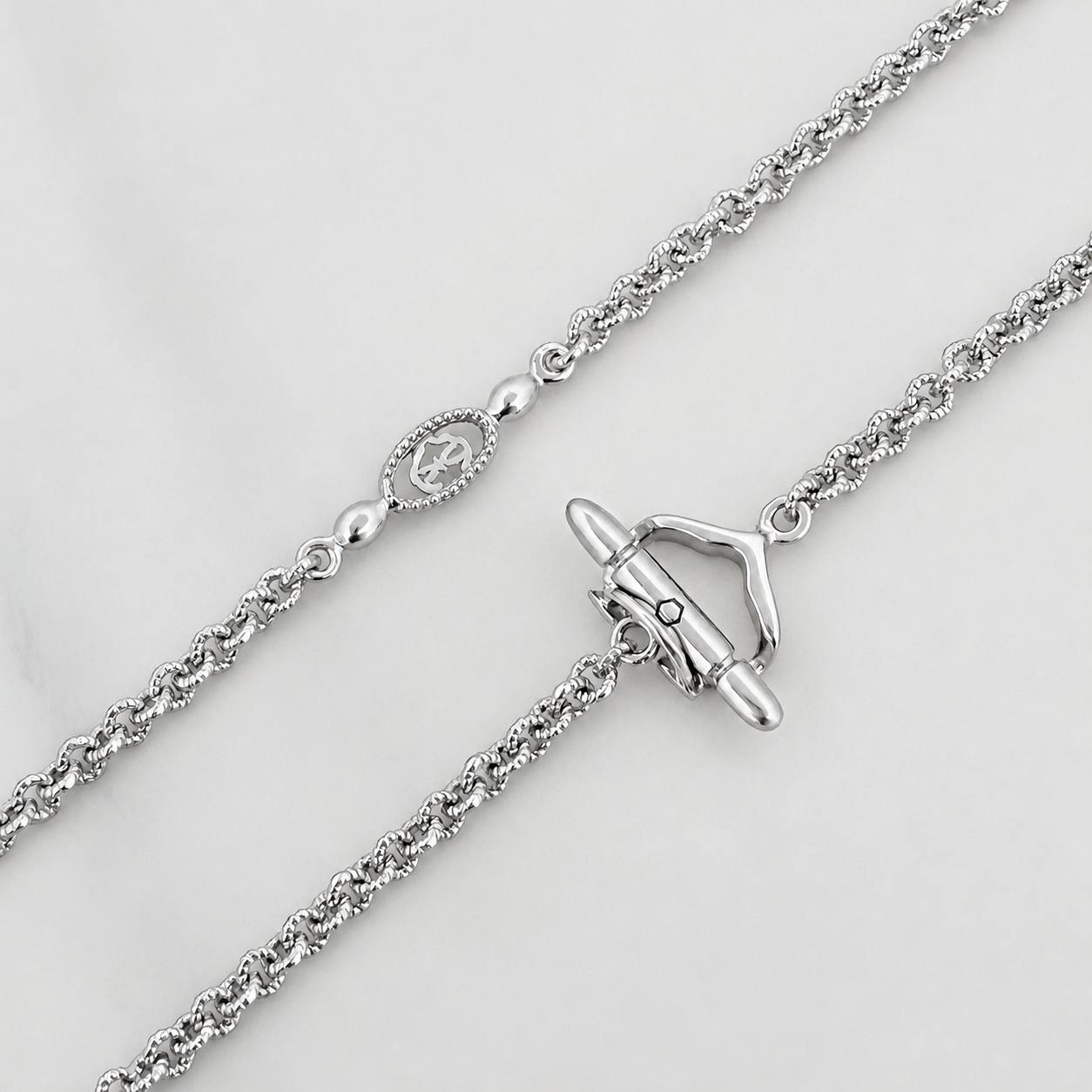 Classic Link Chain Heart Diamonds 25Pts 8.75g / 16 in / 1.23mm 18K White Gold