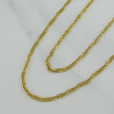 Singapore Chain 1.55 g / 21 1/2 in / 1.7 mm 18K Yellow Gold