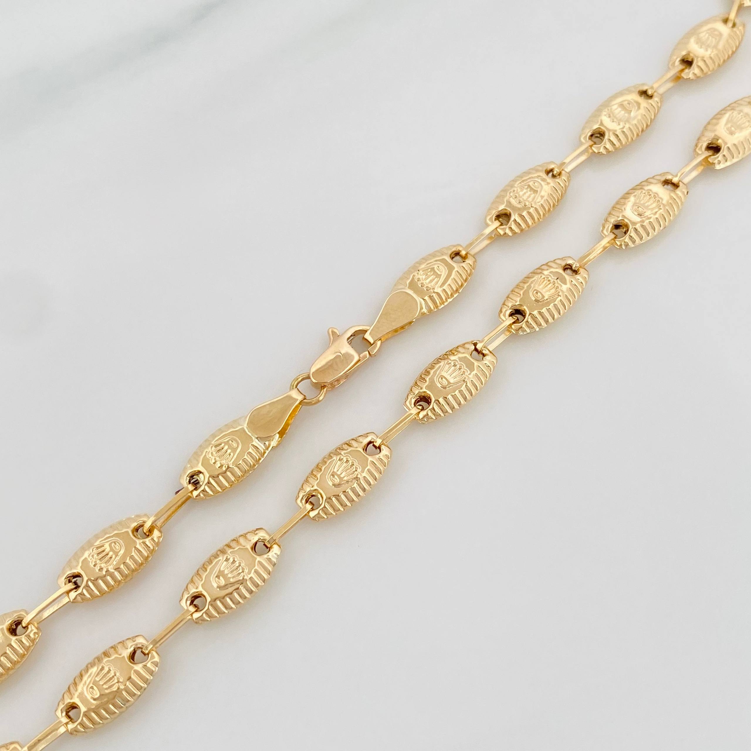 Rustic Chain Crown 10.3 g / 24 in / 5.4 mm 18K Yellow Gold