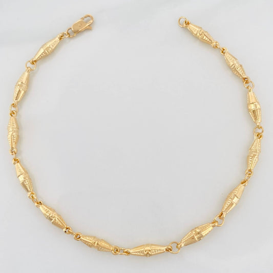 Rustic Dubai Anklet 4.45g / 10 1/4 in / 3.7mm 18K Yellow Gold