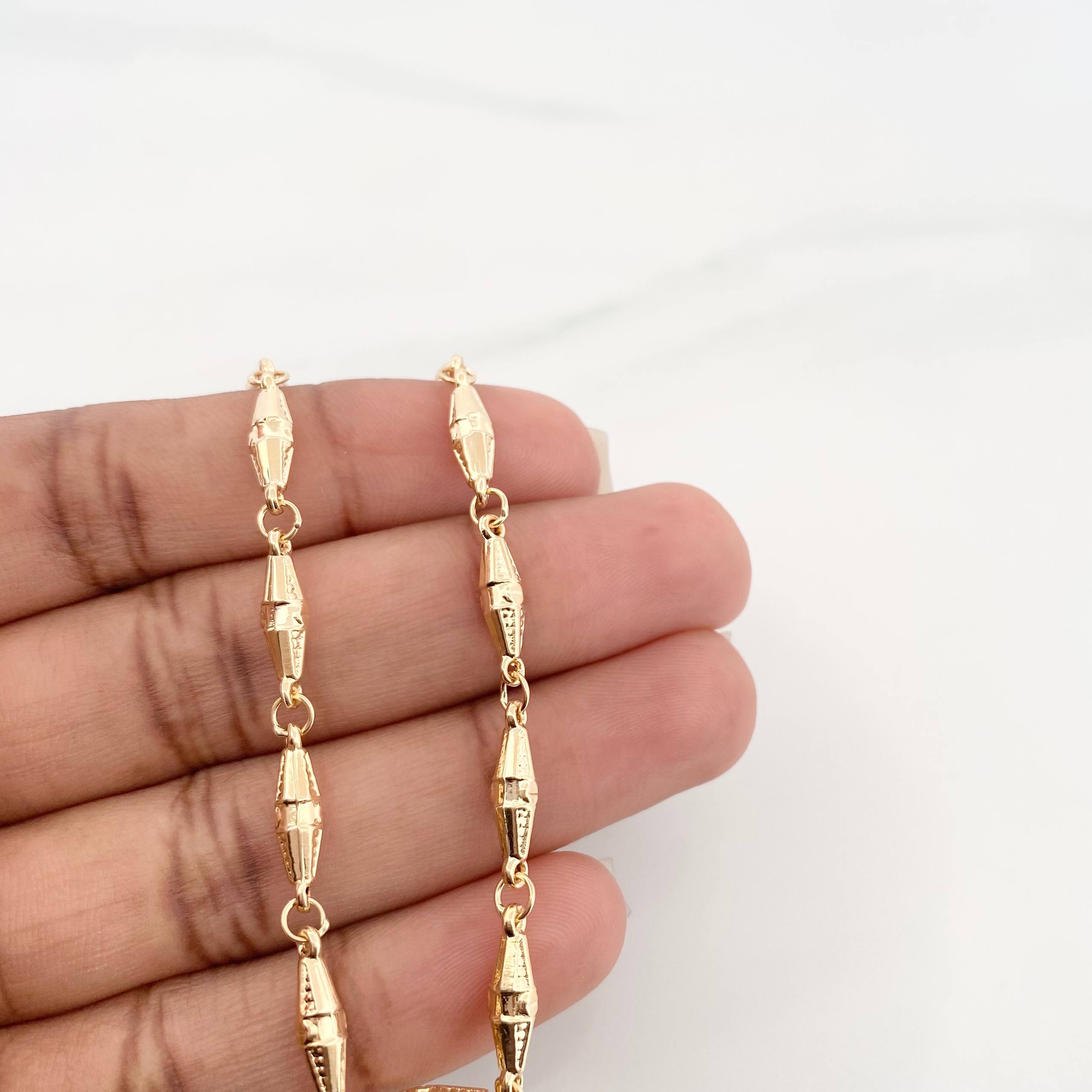 Tobillera Rustico Dubai 4.9 g / 10 1/2 in / 3.7 mm Oro Amarillo 18K