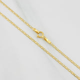 Flat Mariner Chain 1.3g / 16 in / 1.3mm 18K Three Golds