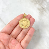 Pendant Letter S Medal 6.95gr / 3.6cm / White Zircons Yellow Gold