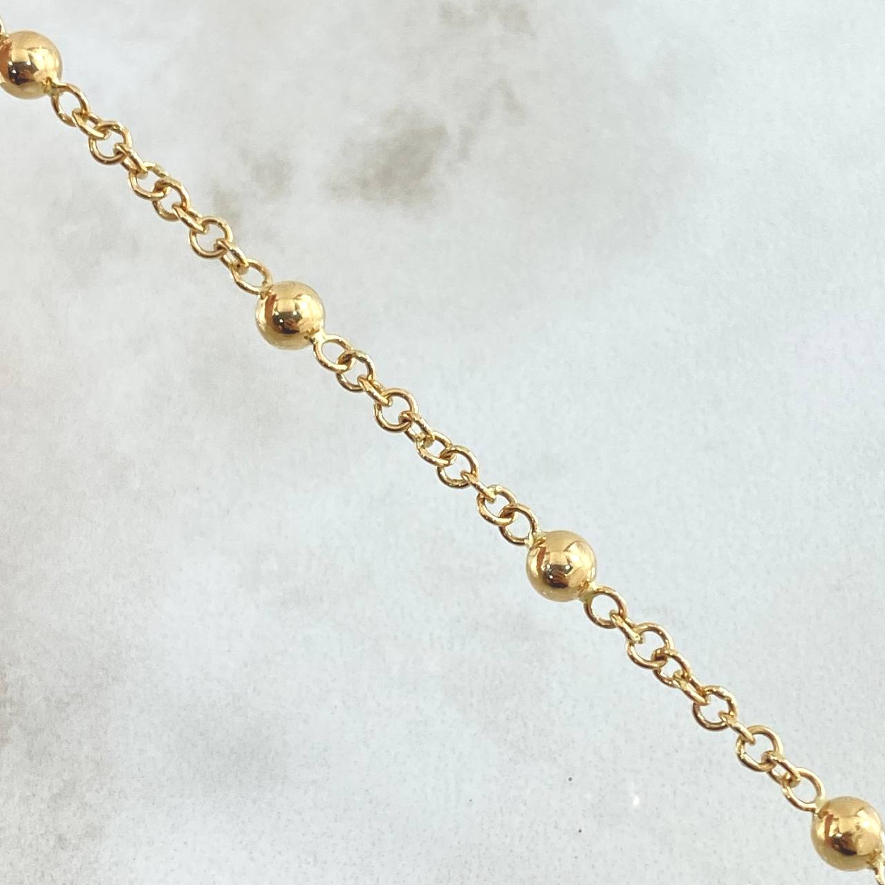 Virgin Miraculous Denario Cross Anklet 5.15gr / 26cm / 18K Gold