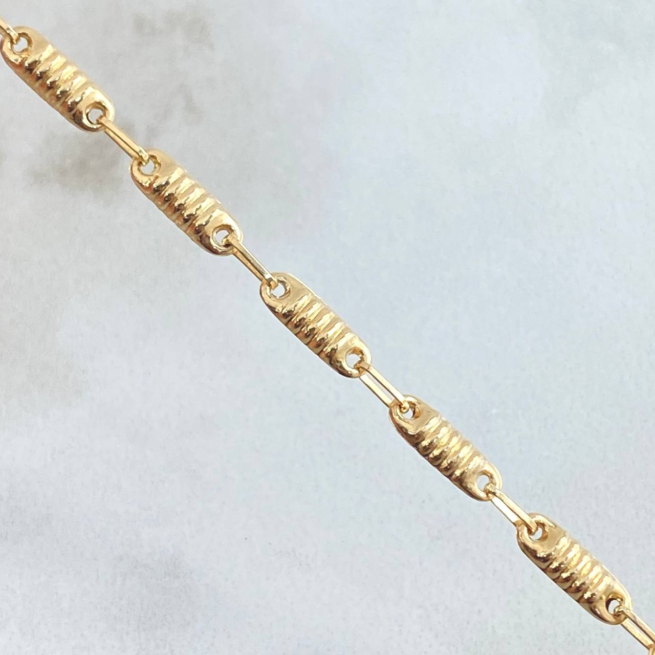 Rustic Barrel Striped Chain 7.4gr / 60cm / 18K Gold