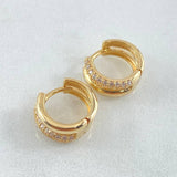 Hoop Earrings Independent Tracks 3.1gr / 0.4in / 18K Gold