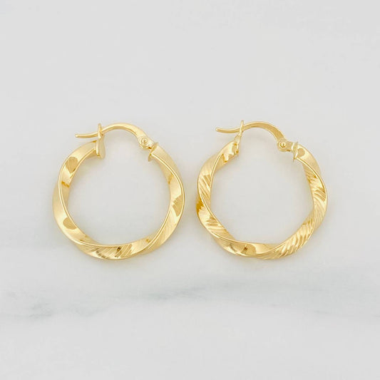 Candongas Kari Rayada 1.9g / 1 in Oro Amarillo 18K