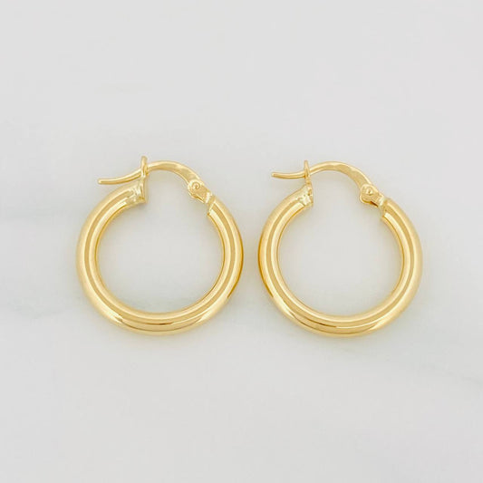 Candongas Aro Liso 2.15g / 3/4 in Oro Amarillo 18K
