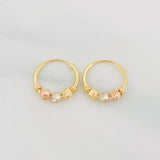 Candongas Trio 0.9g / 1/2 in Tres Oros 18K