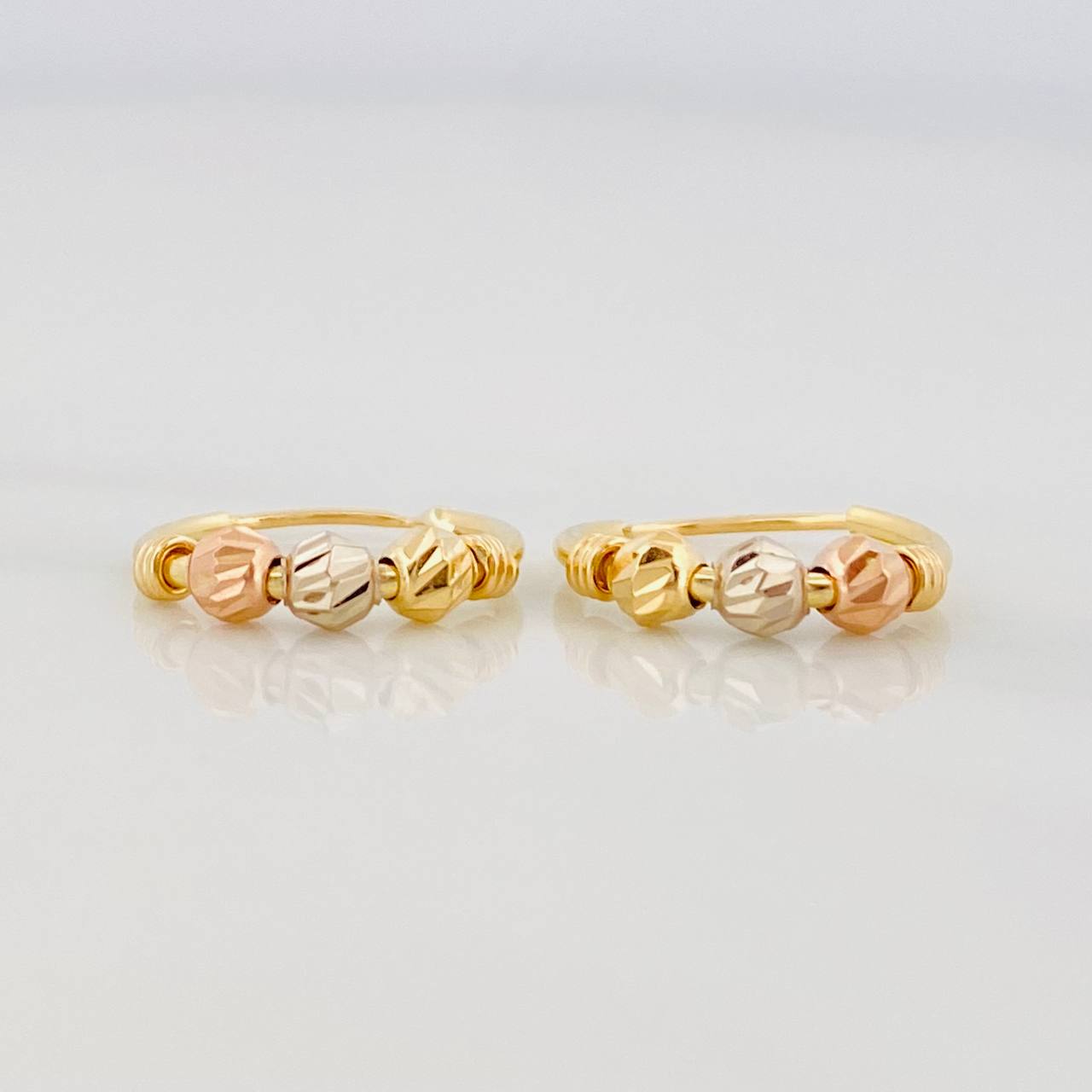 Candongas Trio 0.9g / 1/2 in Tres Oros 18K