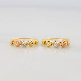 Candongas Trio 0.9g / 1/2 in Tres Oros 18K
