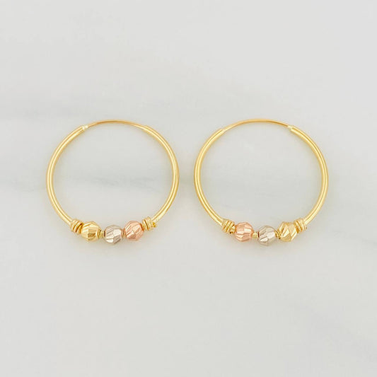 Candongas Trio 1.3g / 3/4 in Tres Oros 18K
