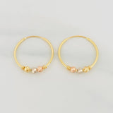 Candongas Trio 1.3g / 3/4 in Tres Oros 18K