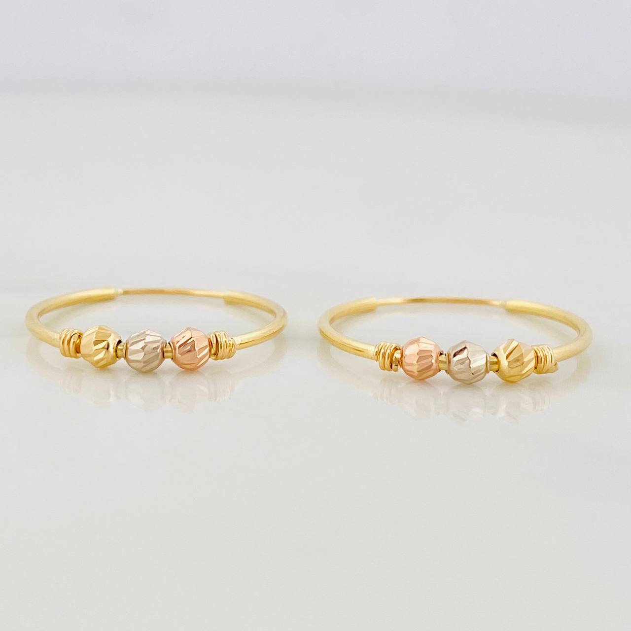 Hoop Earrings Trio 1.3g / 3/4 in Tri-Color Gold 18K