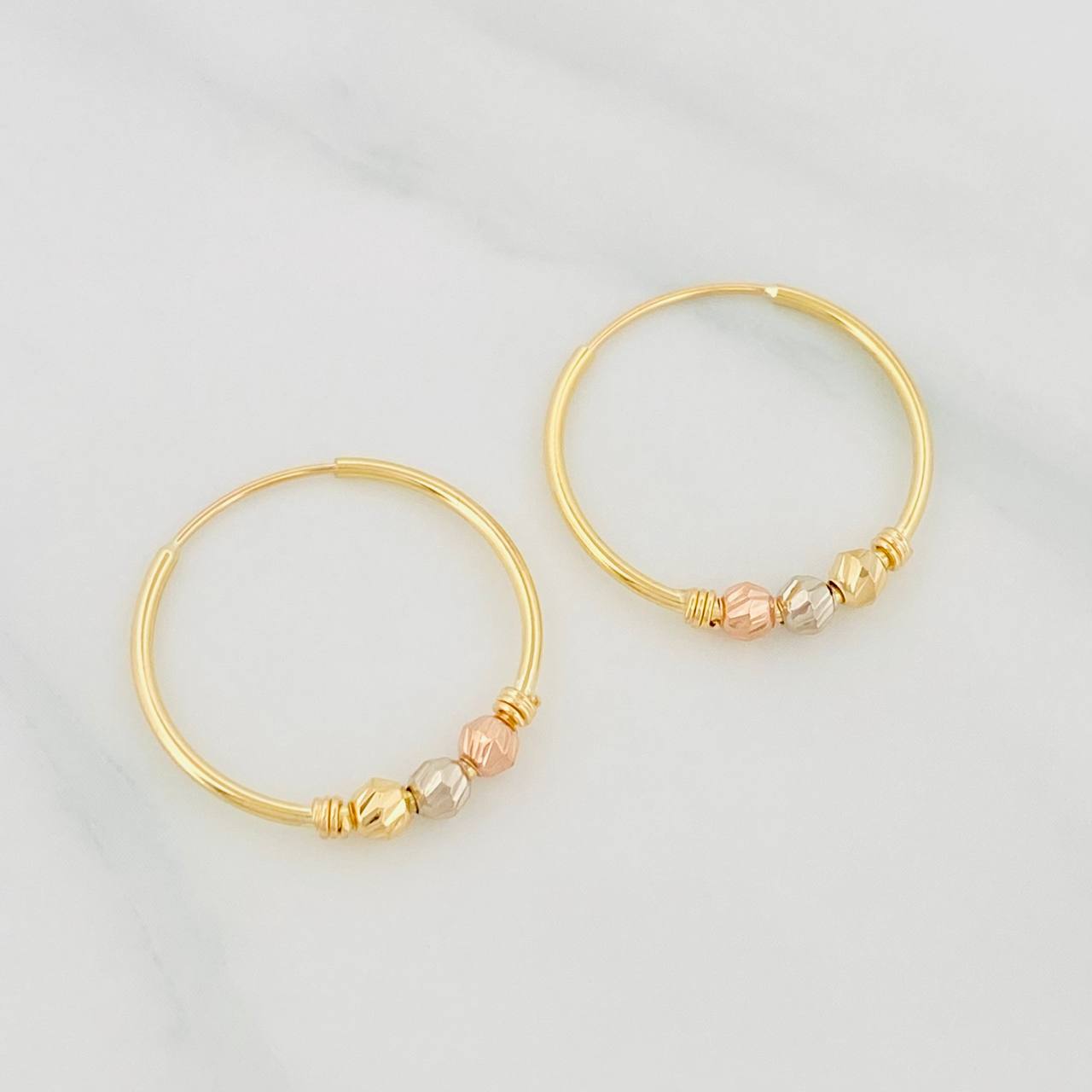 Candongas Trio 1.3g / 3/4 in Tres Oros 18K