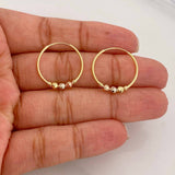Candongas Trio 1.3g / 3/4 in Tres Oros 18K