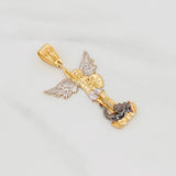 Pendant Saint Michael Archangel 9.6g / 2 in Three Golds 18K