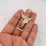 Pendant Saint Michael Archangel 9.6g / 2 in Three Golds 18K
