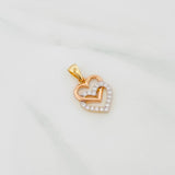 Pendant Hearts 2.45g / 1 in Three Golds 18K