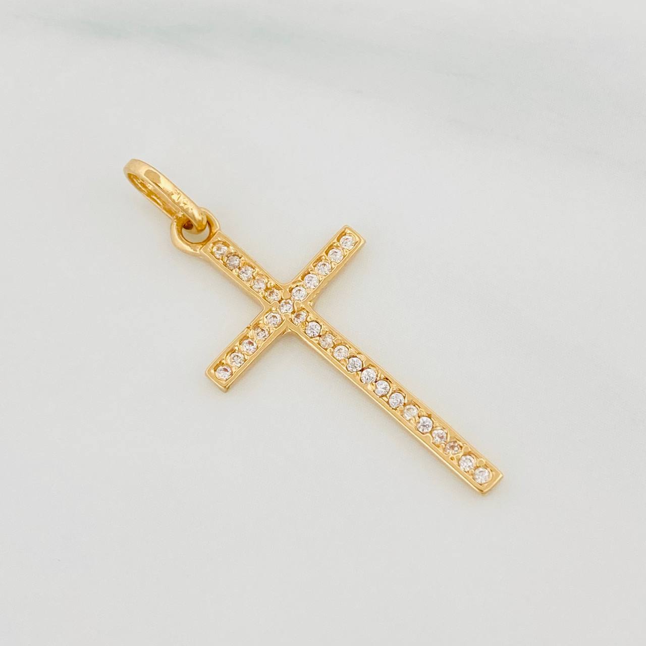 Dije Cruz 1.1g / 1 1/4 in Oro Amarillo 18K