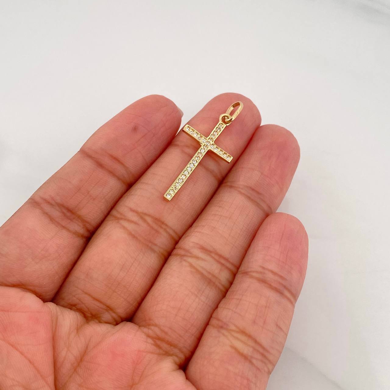 Dije Cruz 1.1g / 1 1/4 in Oro Amarillo 18K