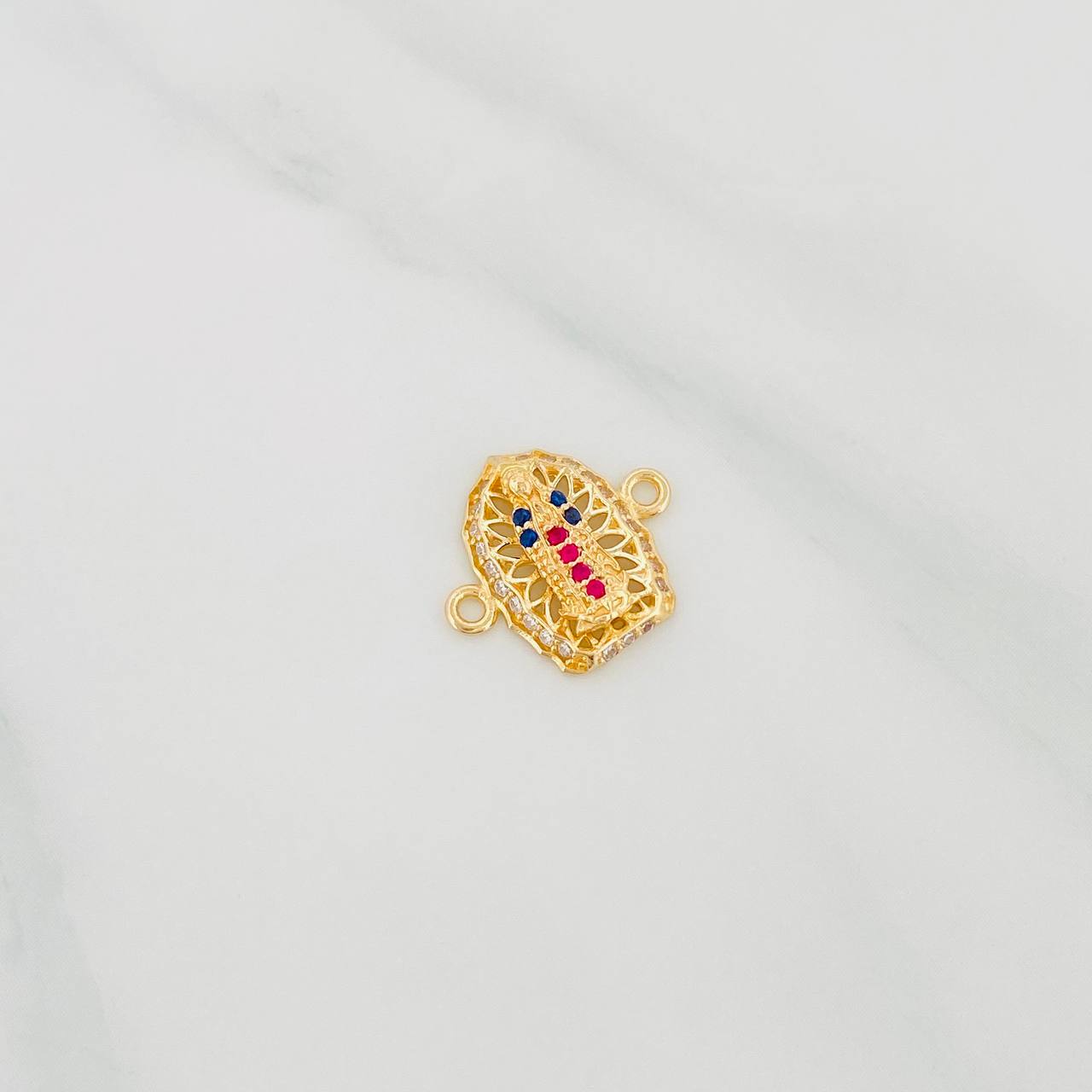 Herraje Virgen de Guadalupe 1.2g / 1/2 in Oro Amarillo 18K