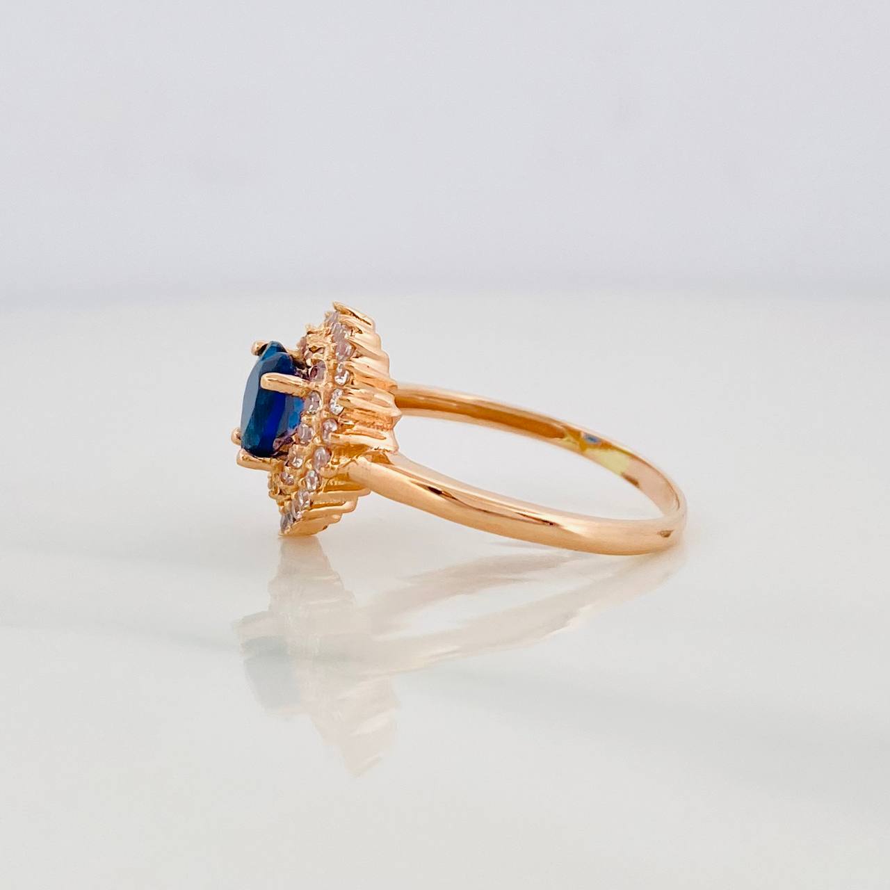 Anillo Corazon Tupido 2.75g / T6 1/4 Oro Rosa 18K
