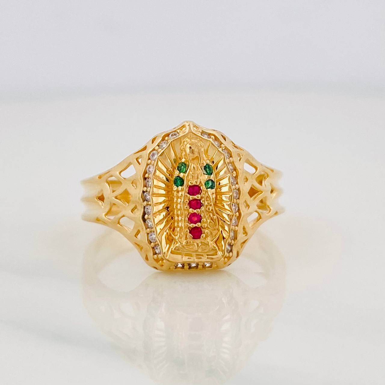 Virgin of Guadalupe Ring 3.7g / T7 1/2 Yellow Gold 18K