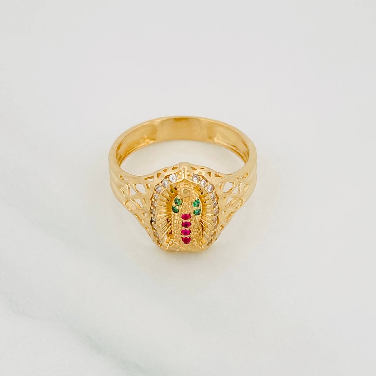 Virgin of Guadalupe Ring 3.7g / T7 1/2 Yellow Gold 18K