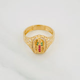 Virgin of Guadalupe Ring 3.7g / T7 1/2 Yellow Gold 18K