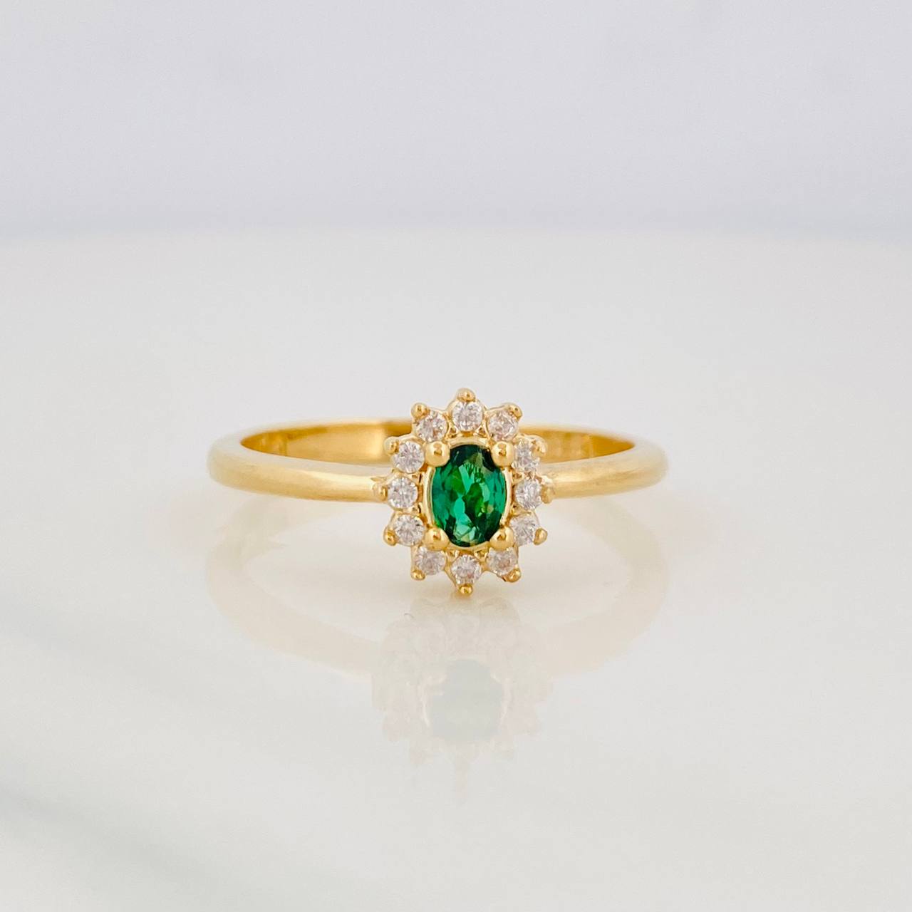 Anillo Halo Circulo 3g / T7 1/4 Oro Amarillo 18K