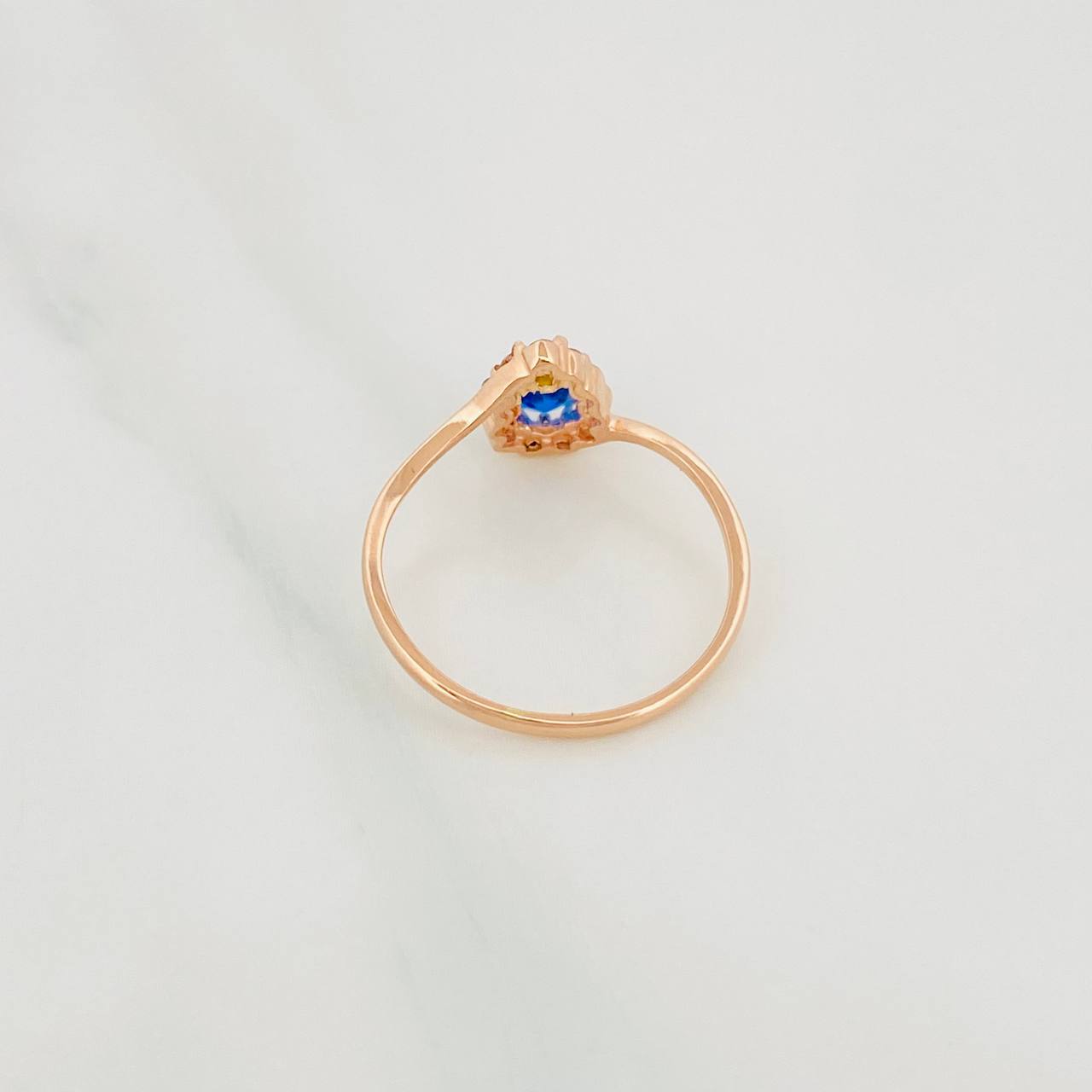 Anillo Halo Gota 1.35g / T5 1/2 Oro Rosa 18K
