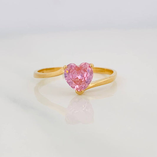 Solitaire Heart Ring 1.6g / T7 1/4 Yellow Gold 18K