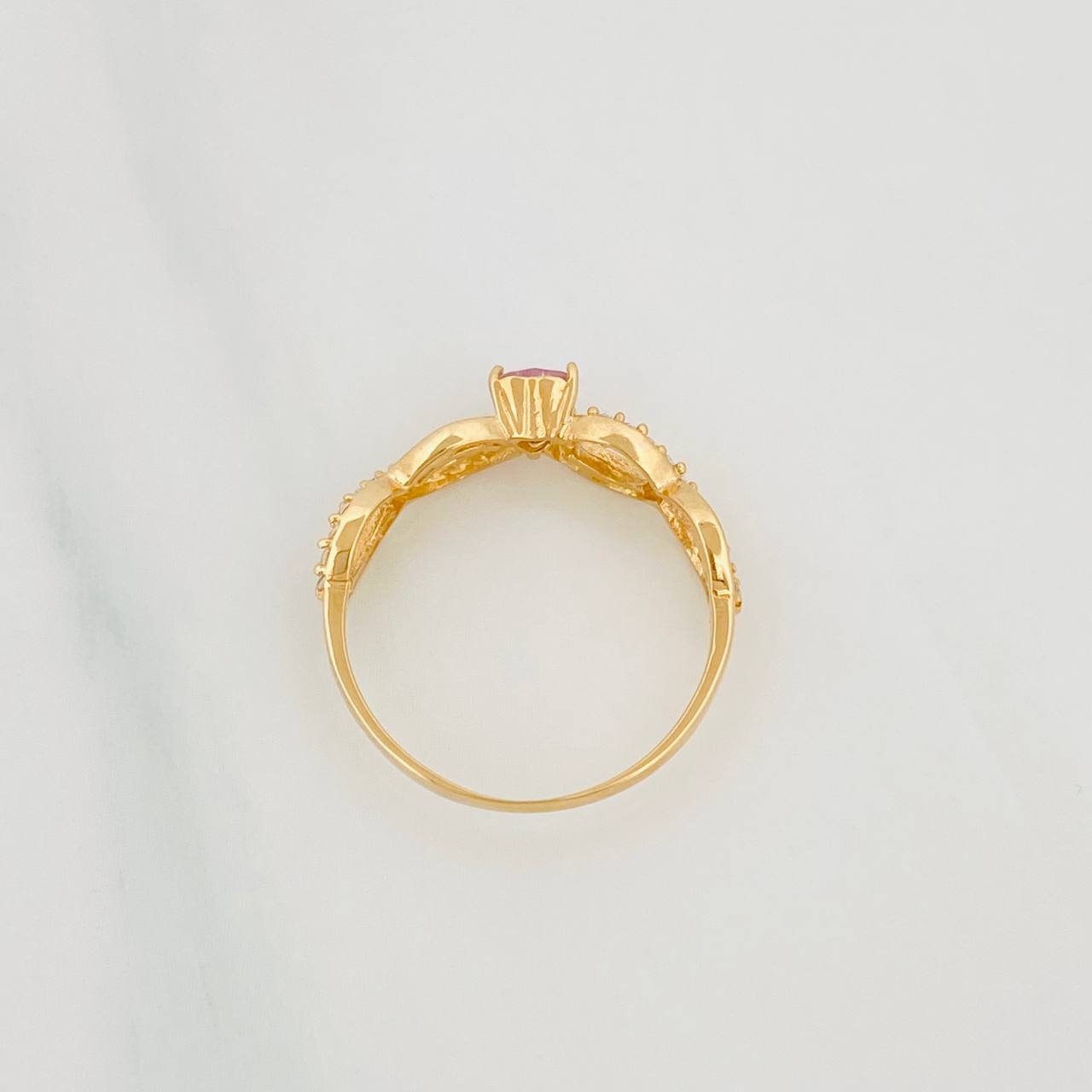 Anillo Corazón Olas 1.8g / T6 1/4 Oro Amarillo 18K