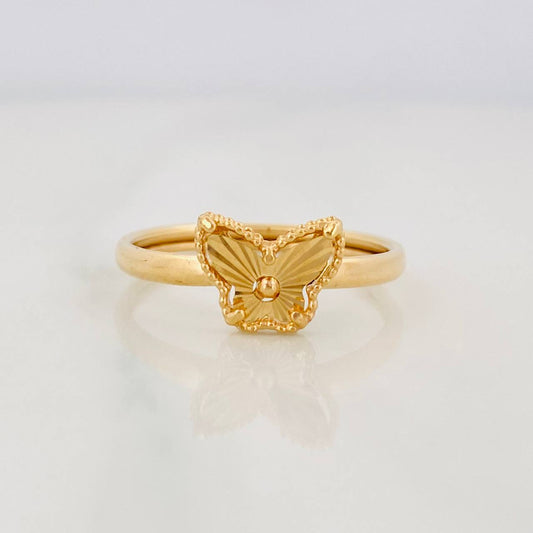 Diamond Cut Butterfly Ring 1g / T6 3/4 Yellow Gold 18K