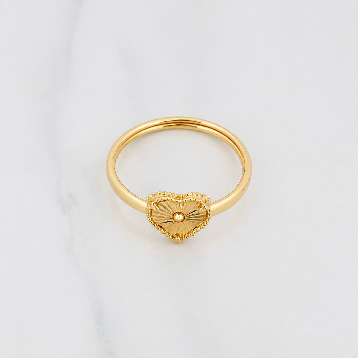 Anillo Corazón Diamantado 1g / T5 1/4 Oro Amarillo 18K