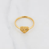 Anillo Corazón Diamantado 1.05g / T6 1/2 Oro Amarillo 18K