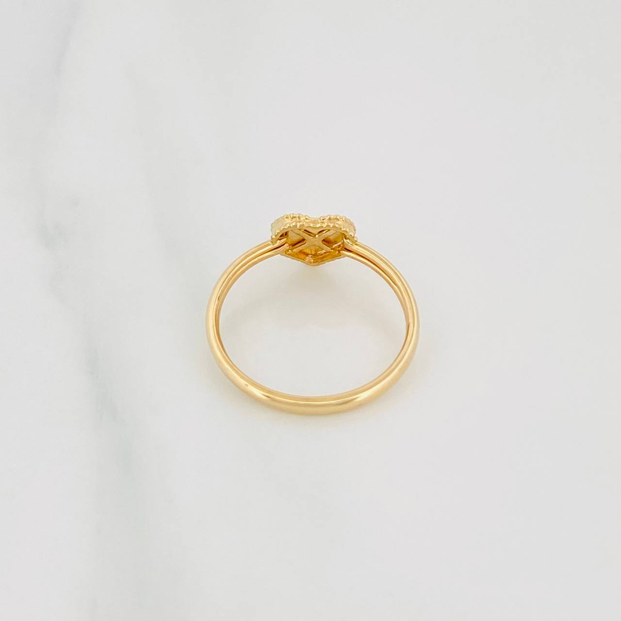 Anillo Corazón Diamantado 1.05g / T6 1/2 Oro Amarillo 18K