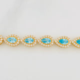 Pulso Halo Gotas 14.55g / 7 1/2 in / 6.24mm Oro Amarillo 18K
